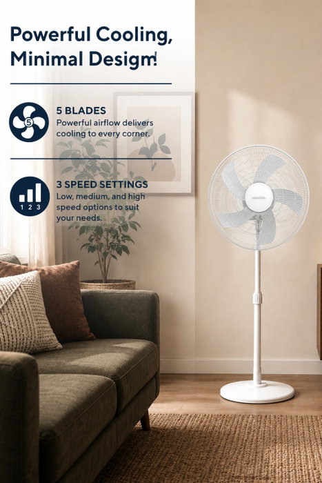 Kumtel KTF-350 Ventilador con Altura Ajustable Blanco Kumtel KTF-350 Ventilador con Altura Ajustable Blanco